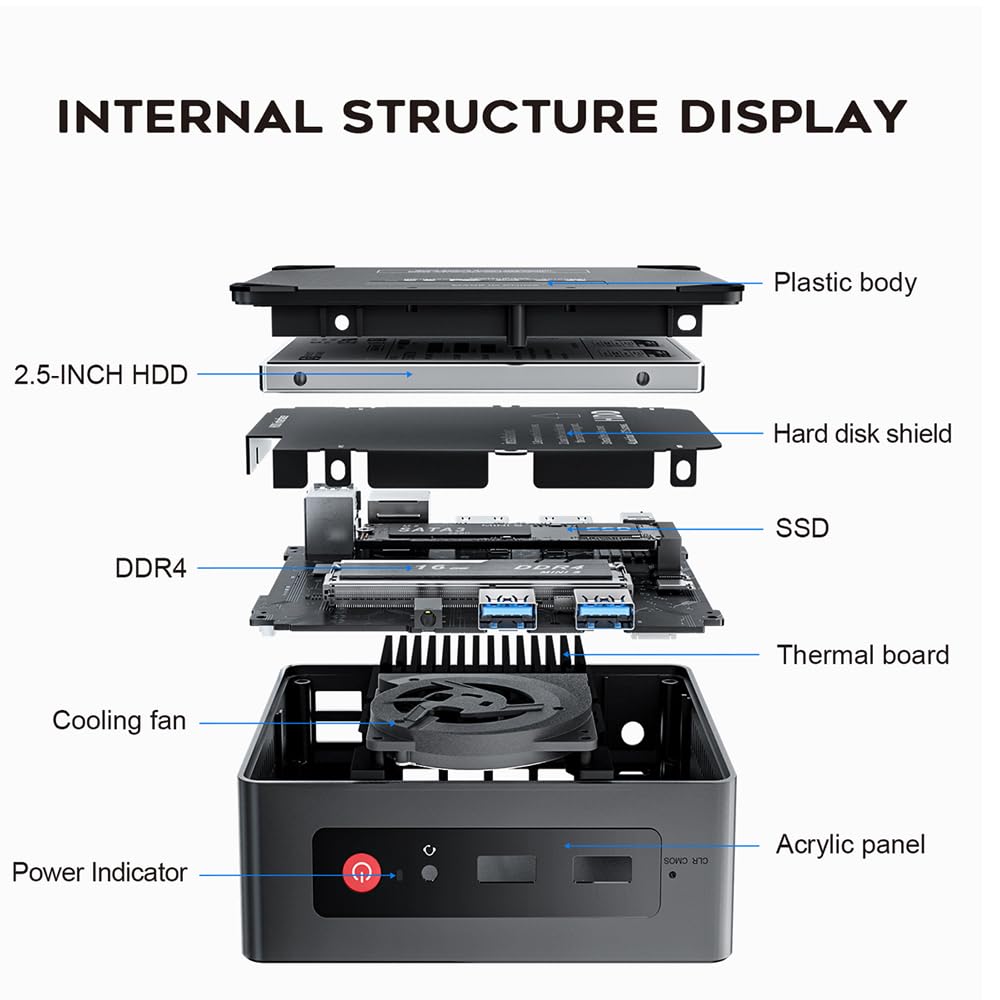 QCYDOBRASIL Mini PC Série S 512gb 16gb Ram Sistema Operacional